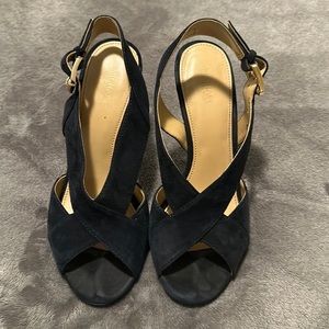 Michael Kors Leather Peep Toe Slingback Sandals